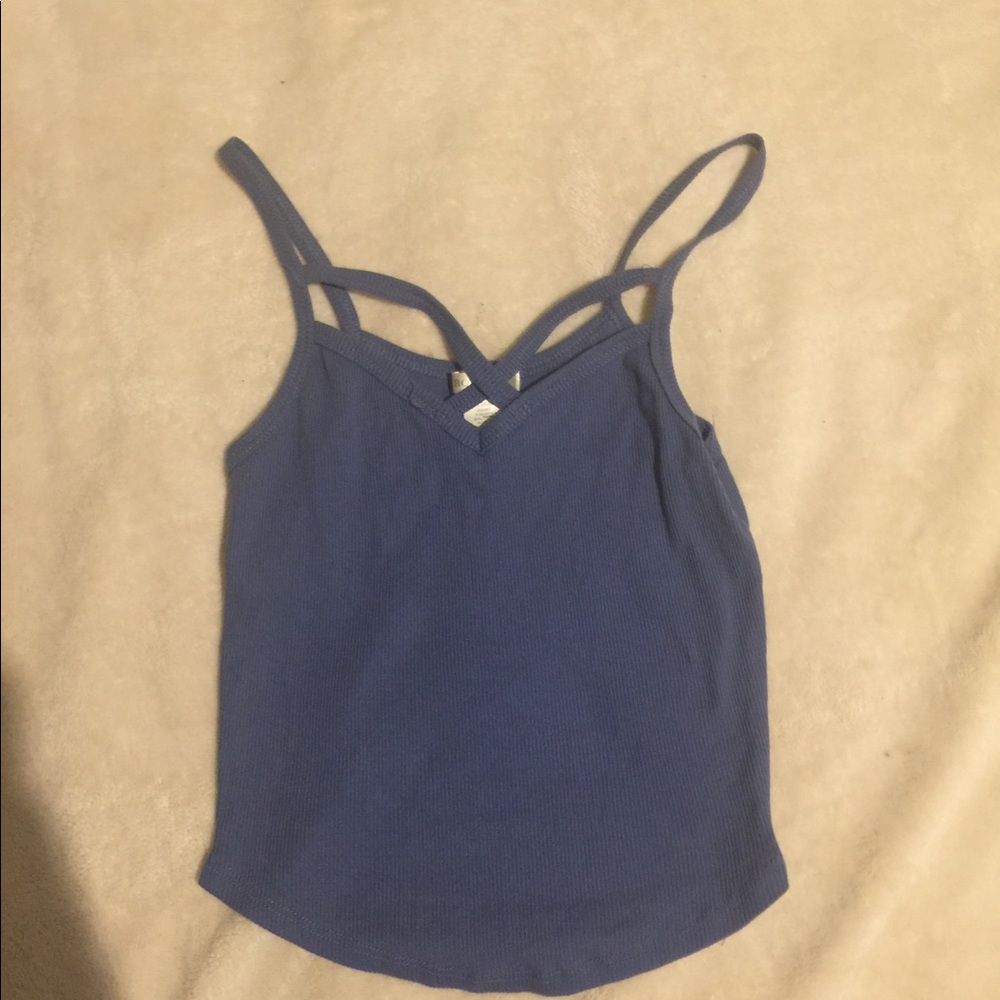 blue crop top